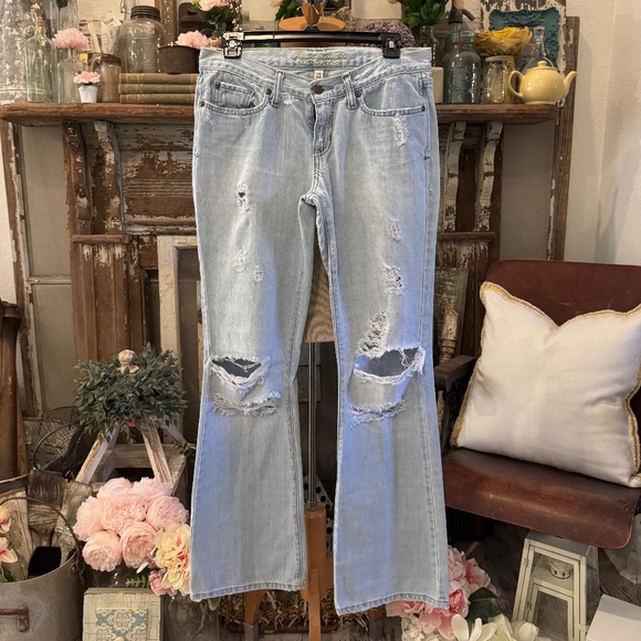Vintage MADISON Abercrombie and Fitch DISTRESSED FLARE Jeans | 90's | 4R - Picture 13 of 14